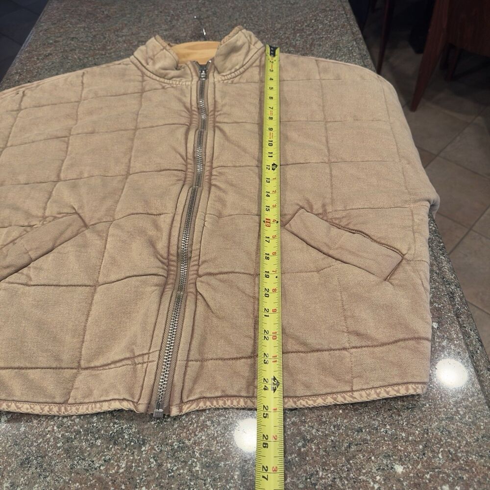 Rare Free People Quilted Dolman Knit Jacket Toasted Coconut Mushroom M oversize - Picture 9 of 13